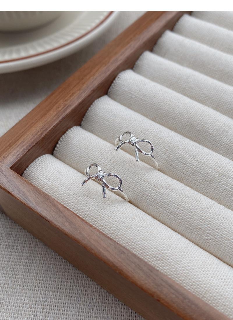 S925 Sterling Silver Bowknot Open Tail Ring Joint Ring for Women -514(45%)
