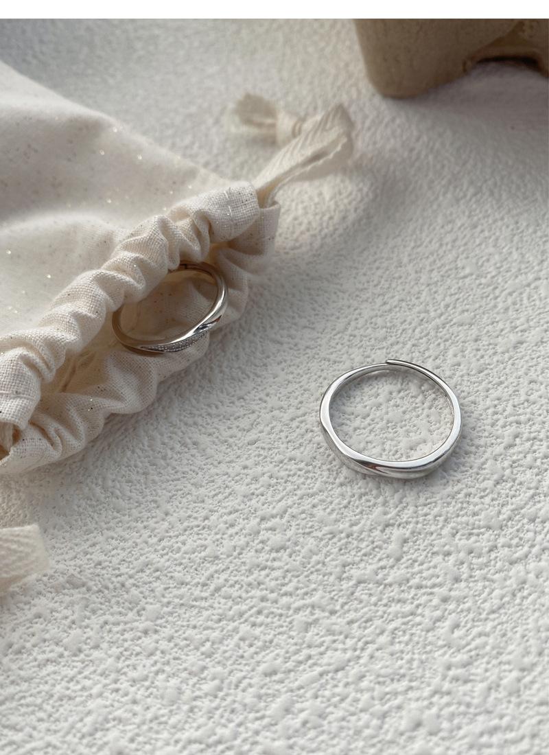 S925 Sterling Silver Simple Mobius Strip Couple Rings Plain Band -511 jewellery  with  meaning(45%)