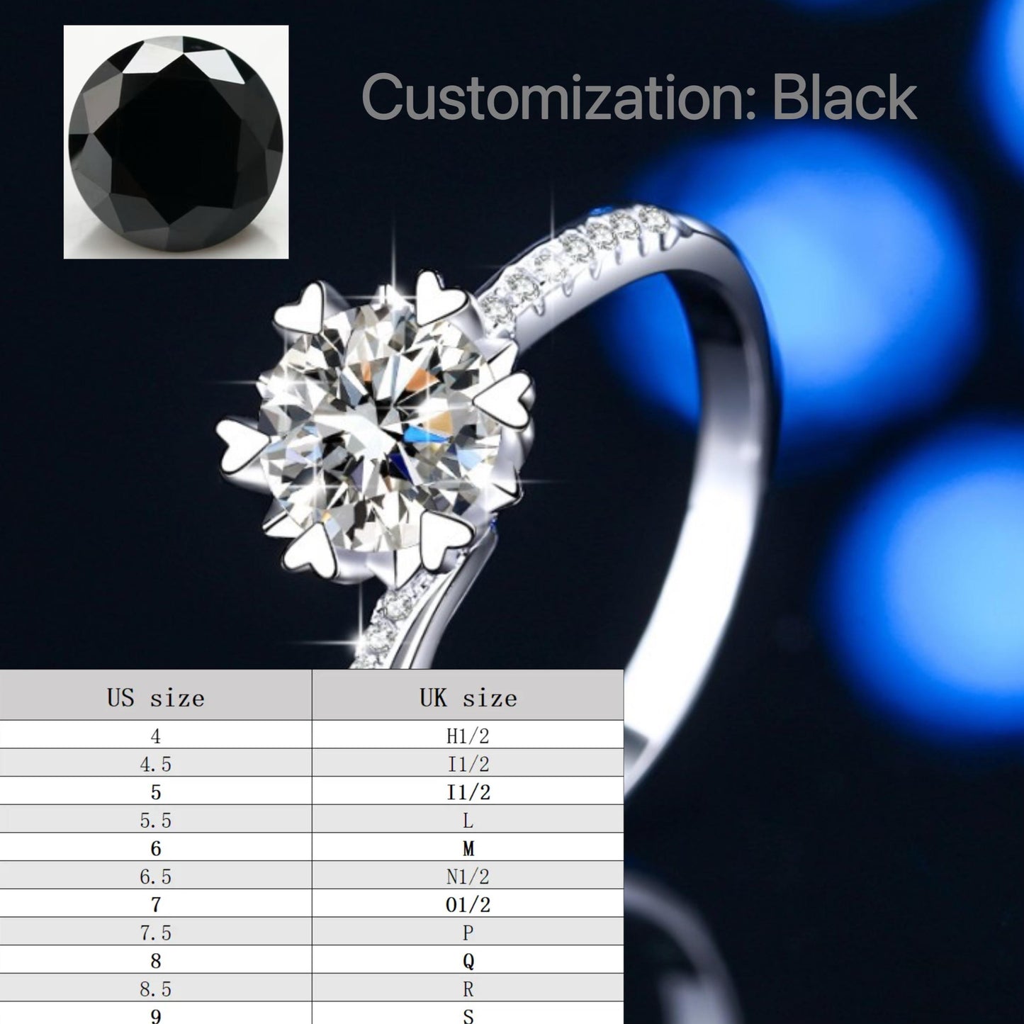 S925 Sterling Silver Swing Arm Snowflake Ring/2 Carat/ Synthetic Moissanite Ring fashion jewelry accessory woman girl promise ring-194(35%)