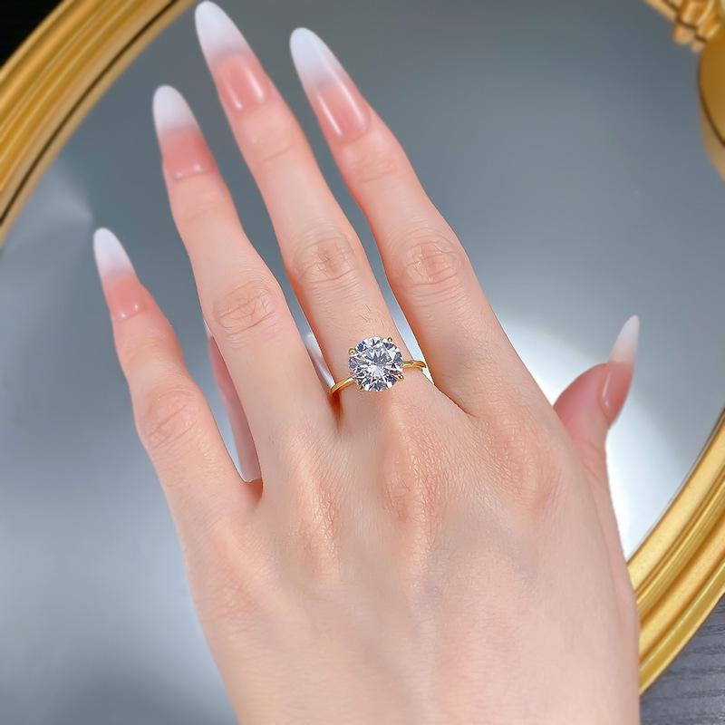 S925 Sterling Silver Eight arrows and eight hearts Cut Round Ring 10mm 6A Cubic Zirconia Ring Springtok-282(35%)