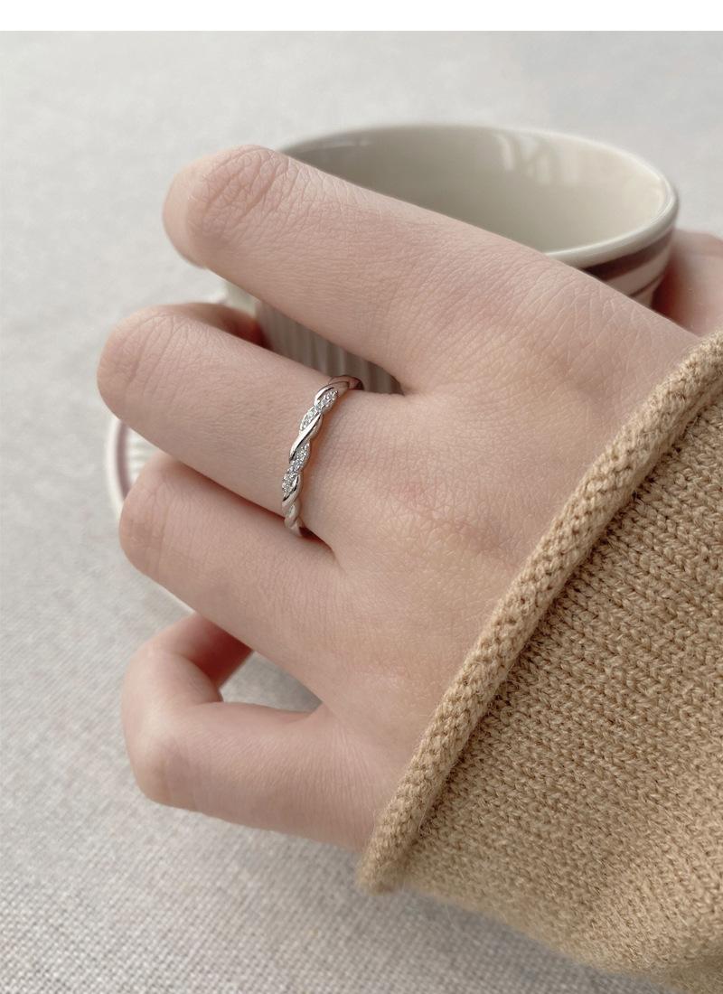 S925 Sterling Silver Mobius Ring Couple Rings Simple Adjustable Band -519 weddingring(45%)