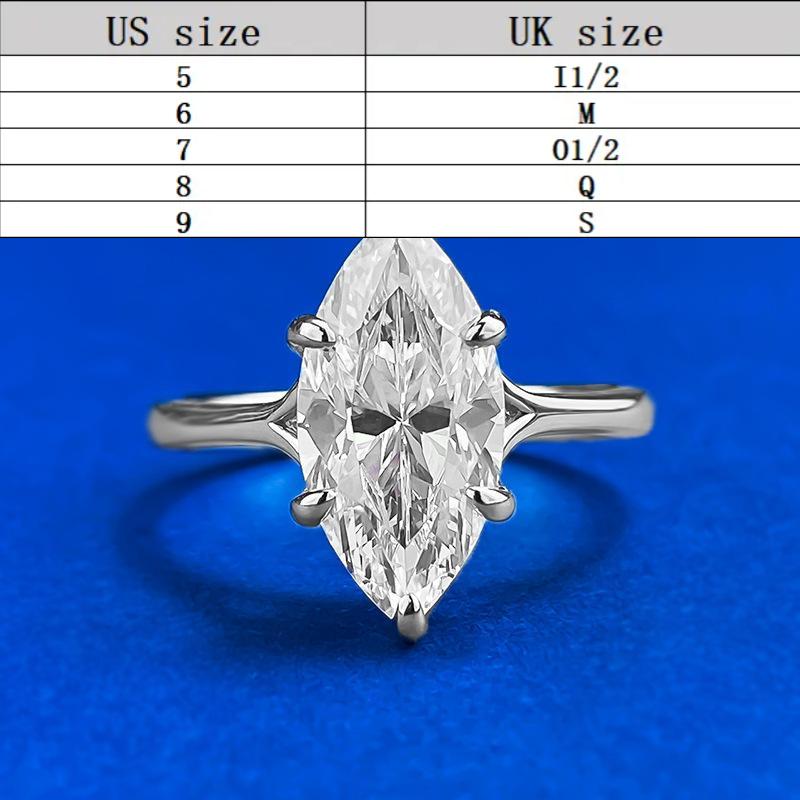 S925 Marquise Ring 7*14mm 6A Cubic Zirconia Ring Plain Circle fashion jewelry accessory woman girl promise ring-103(35%)