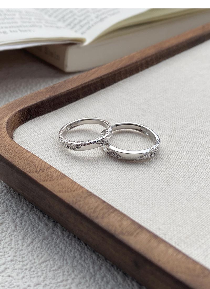 S25 Sterling Silver Simple Glacier Plain Band Couple Ring Open Ring -507 jewellery  with  meaning(45%)