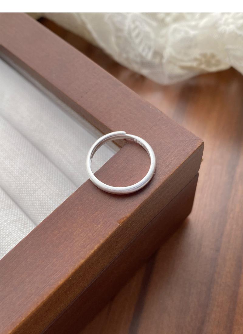 S925 Sterling Silver Vintage Matte Frosted Plain Band Couple Rings Wedding ring- 477(45%)