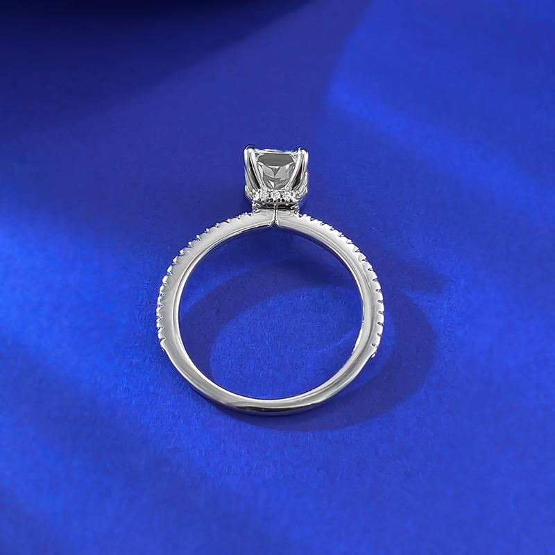 S925 Sterling Silver Ice Flower Cut Rectangular Ring 6*8mm 6A Cubic Zirconia Ring-196(35%)