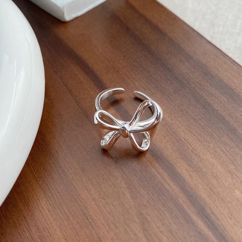 S925 Sterling Silver Bow Irregular Ring Women -515(45%)