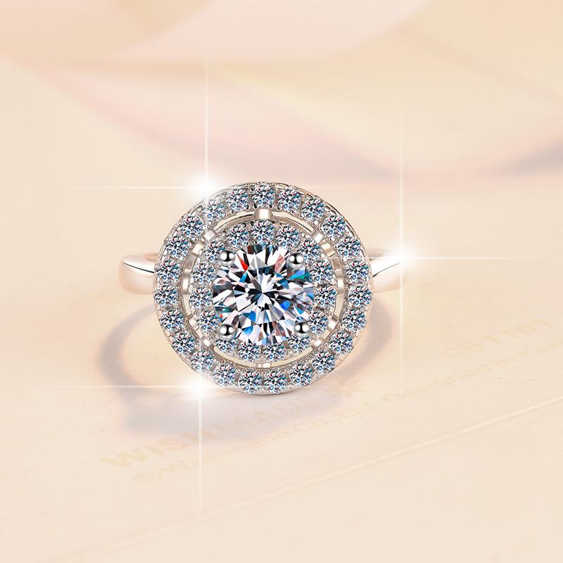 S925 Sterling Silver Ring Sunflower  Synthetic Moissanite fashion jewelry accessory woman girl promise ring-251(35%)