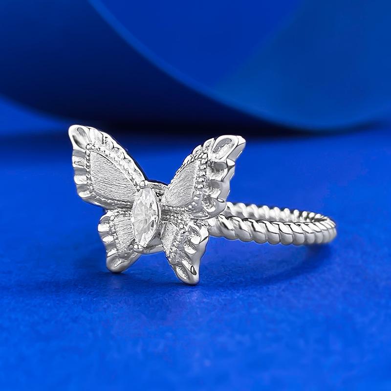 S925 Sterling Silver Brushed Dream Butterfly Ring fashion jewelry accessory woman girl promise ring Springtok-293(35%)