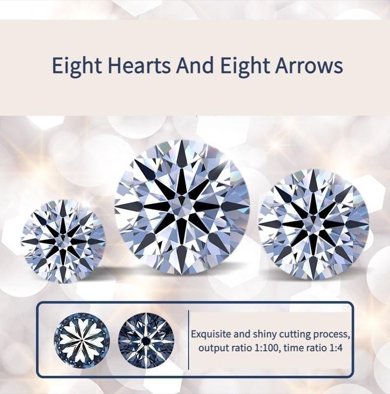 25. S925 Sterling Silver Heart-Shaped Earrings Synthetic Moissanite Earrings