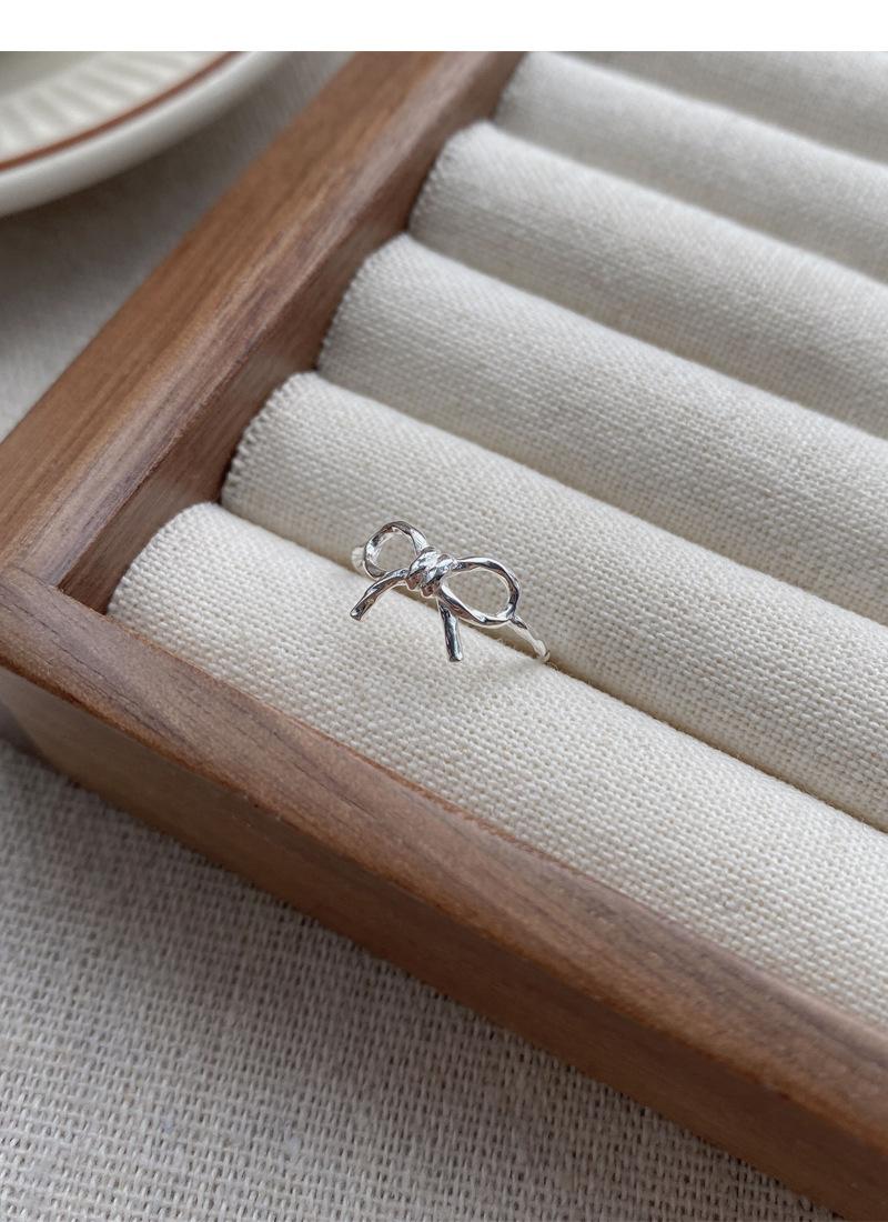 S925 Sterling Silver Bowknot Open Tail Ring Joint Ring for Women -514(45%)
