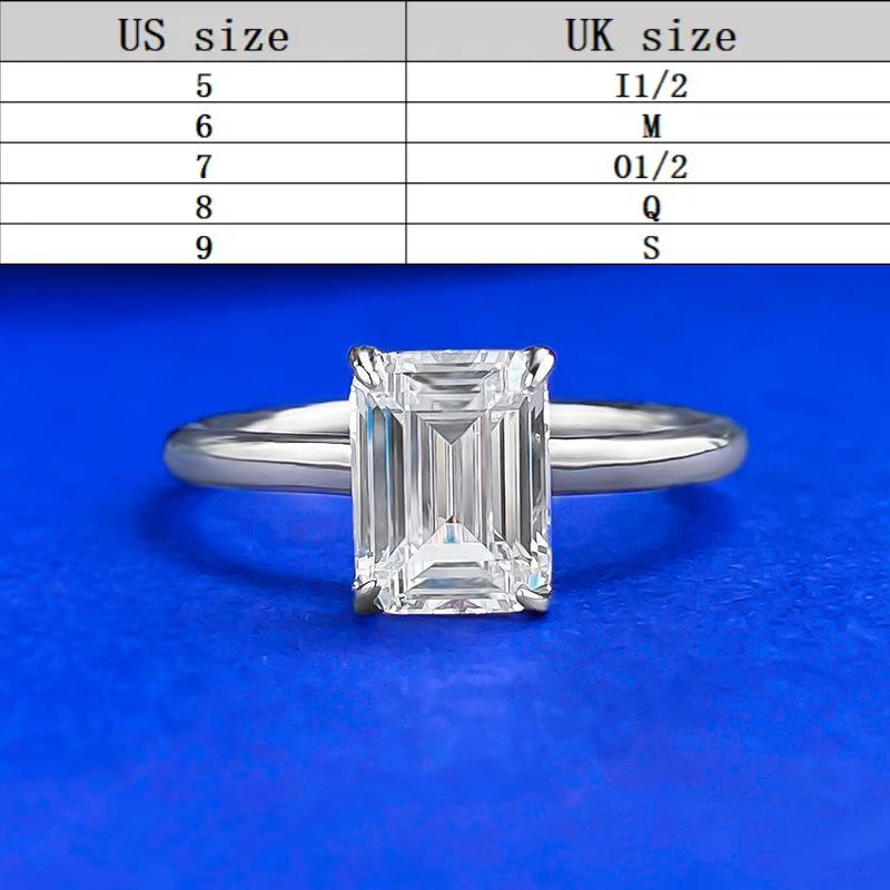 S925 Sterling Silver Grandma Cut Square Sugar Ring 6*8mm 6A Cubic Zirconia Ring fashion jewelry accessory woman girl promise ring Springtok-224(35%)
