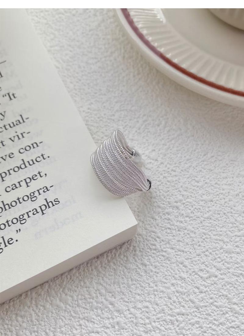 S925 Sterling Silver Minimalist Multi-layer Line Geometry Open Ring for Women -508(45%)