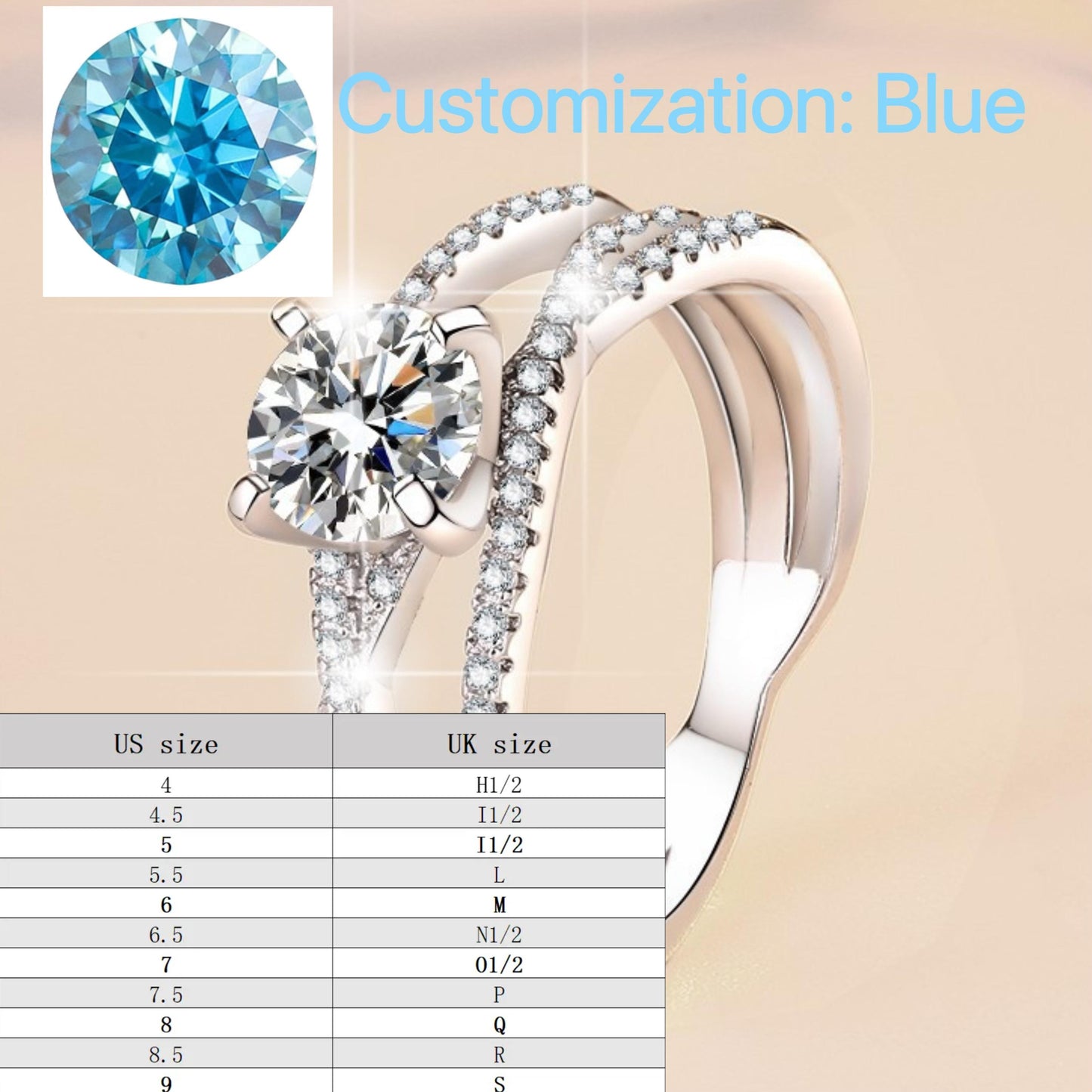S925 Sterling Silver Eternal Love Ring Synthetic Moissanite Ring fashion jewelry accessory woman girl promise ring-190(35%)