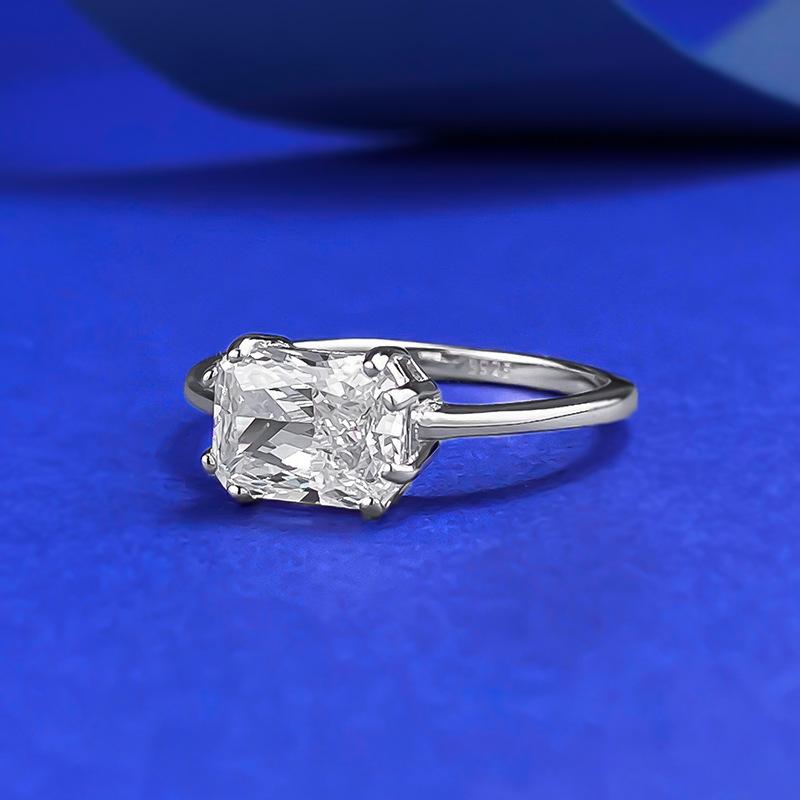 S925 Sterling Silver Transvers Rectangular 6A Cubic Zirconia Ring-154(45%)