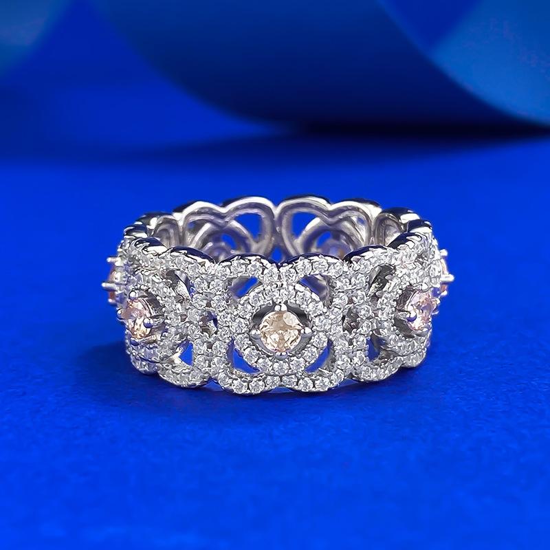 S925 Sterling Silver Wide Full Row Ring 6A Cubic Zirconia Ring fashion jewelry accessory woman girl promise ring-299(35%)