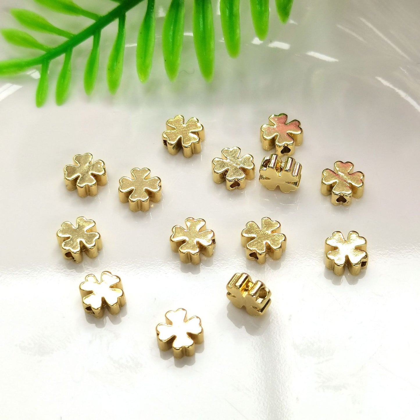 Loose Copper Beads Covered By 14/18K Gold For DIY Jewelry