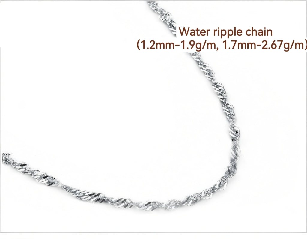 S925 Sterling Silver Chain For DIY Jewelry (Semi-finished，Length 1 m/About 3.28 ft)