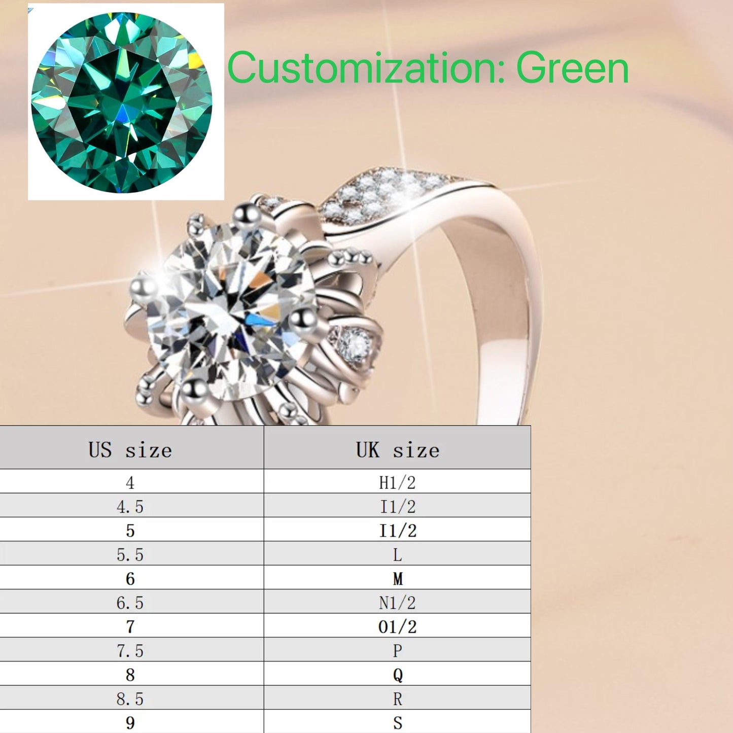 925 Sterling Silver Rose Bud Ring Synthetic Moissanite Ring fashion jewelry accessory woman girl promise ring-393(35%)