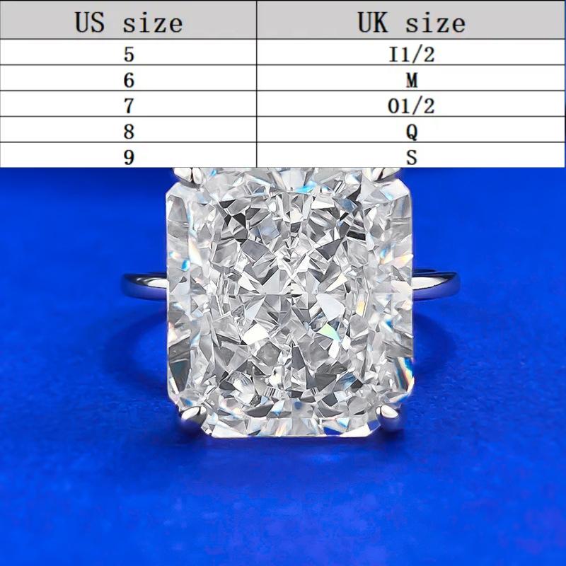 S925 Sterling Silver Ice Flower Cut Square Ring 12*14mm 8A Cubic Zirconia Ring fashion jewelry accessory woman girl promise ring-219(35%)