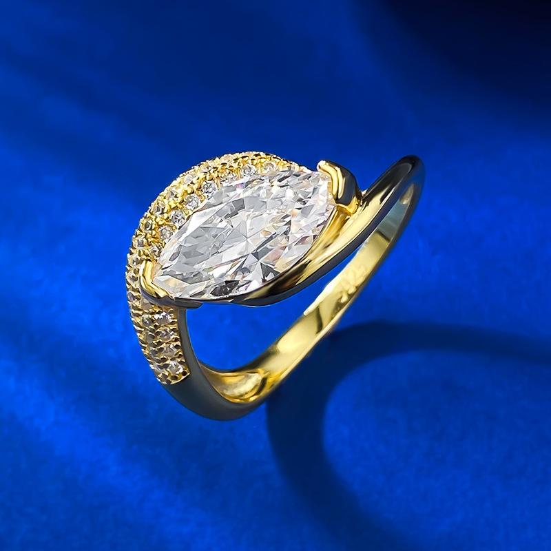 S925 Sterling Silver Marquise Ring 6*12mm 6A Cubic Zirconia Ring fashion jewelry accessory woman girl promise ring-287(35%)