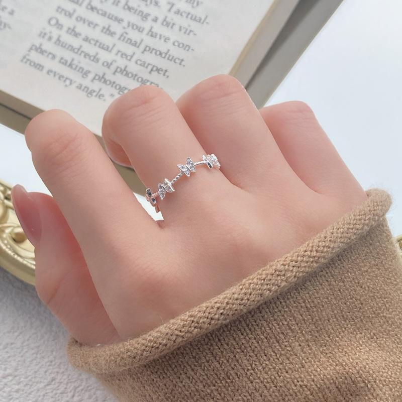 S925 Sterling Silver Three-Dimensional Butterfly Ring Women - 492(45%)