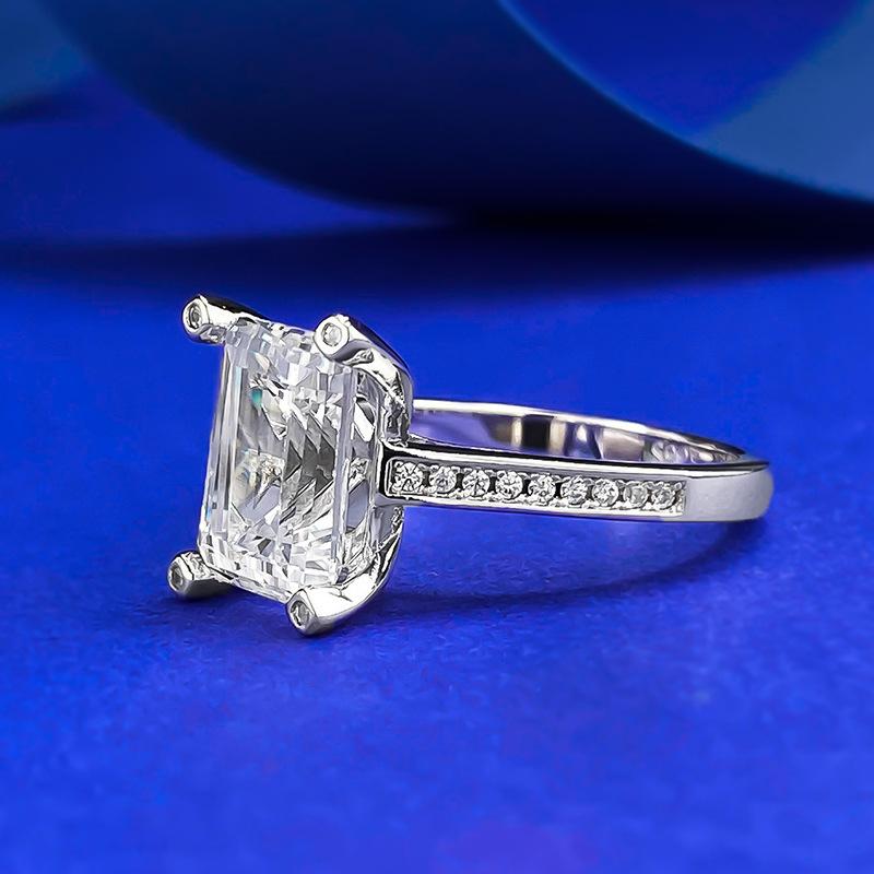 S925 Sterling Silver Grandma Cut Square Ring 7*10mm 6A Cubic Zirconia Ring fashion jewelry accessory woman girl promise ring Springtok-295(35%)