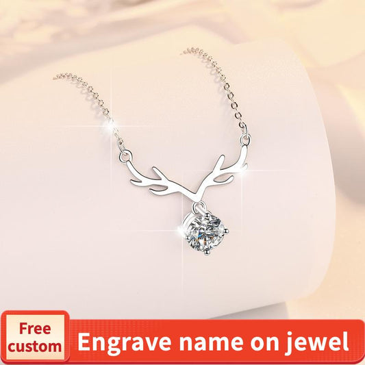 S925 Sterling Silver Holiday Pendant Synthetic Moissanite Pendant birthday gift silver jewelry minimalist necklace pendant necklace-328(35%)
