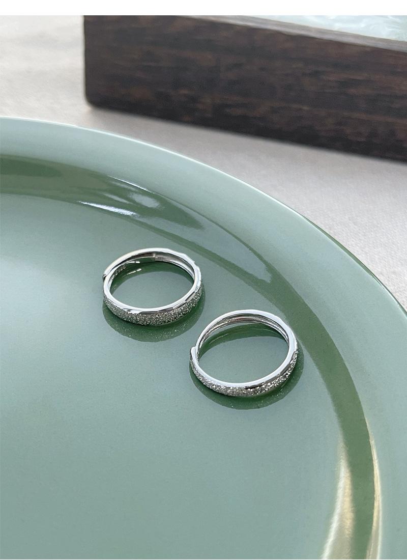 S925 Sterling Silver Couple Rings Plain Matte Open Ring -525 weddingring(45%)