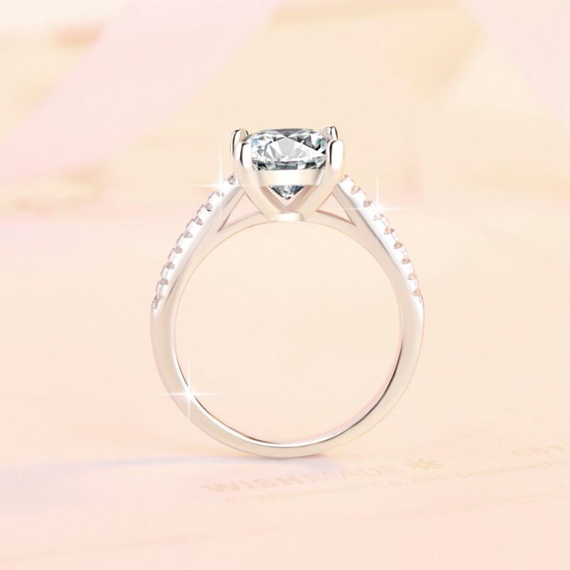 S925 Sterling Silver Princess  Square Synthetic Moissanite Ring fashion jewelry accessory woman girl promise ring-192(35%)