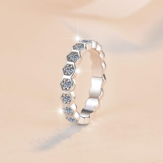 S925 Sterling Silver Full Band Ring 6A Cubic Zirconia Ring-564(35%)