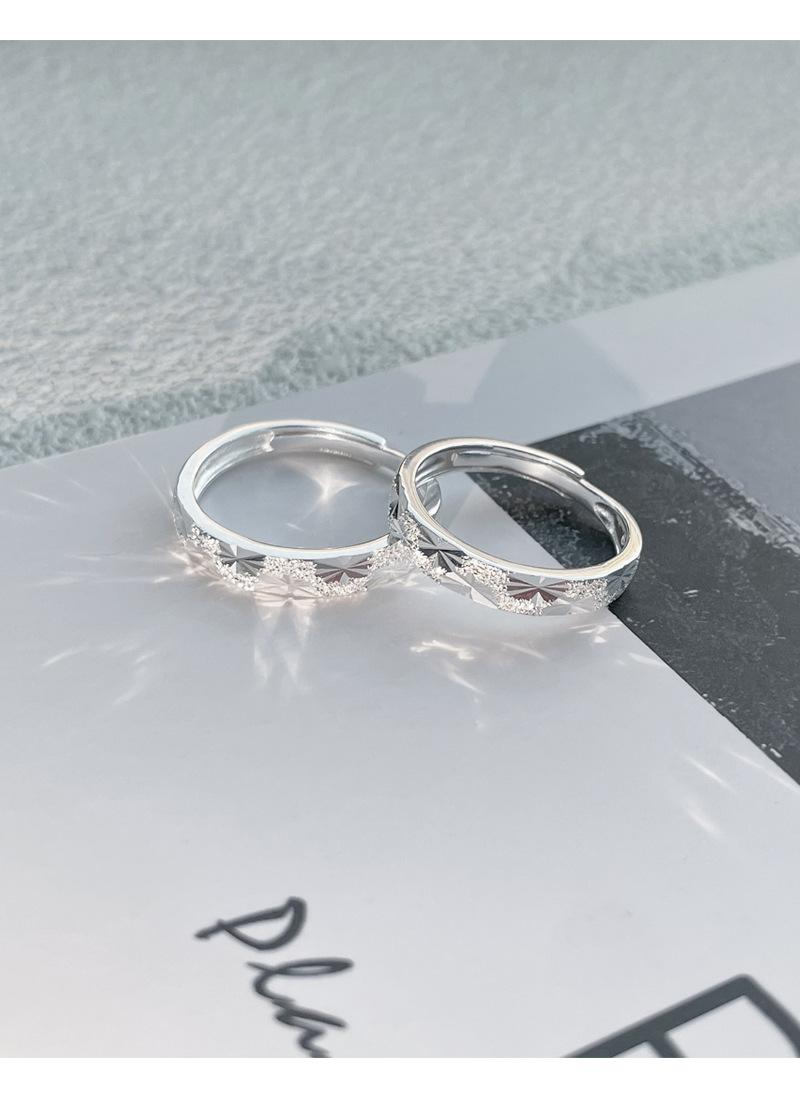 S925 Sterling Silver Gypsophila Couple Ring-634 weddingring(45%)