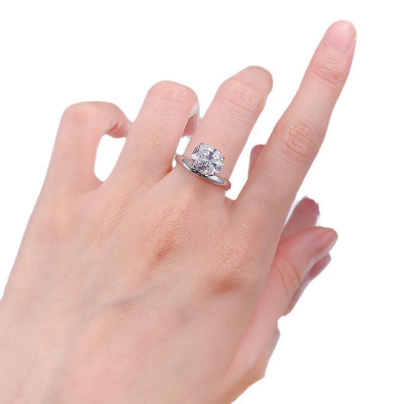 S925 sterling silver oval cut oval high carbon ring 8*10mm 6A cubic zirconia ring fashion jewelry accessory woman girl promise ring-385(35%)