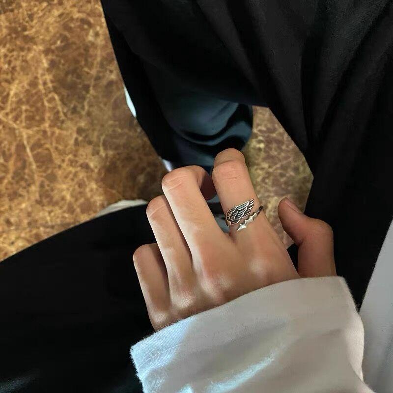 S925 Sterling Silver Vintage Angel and Demon Open Ring - 627(45%)