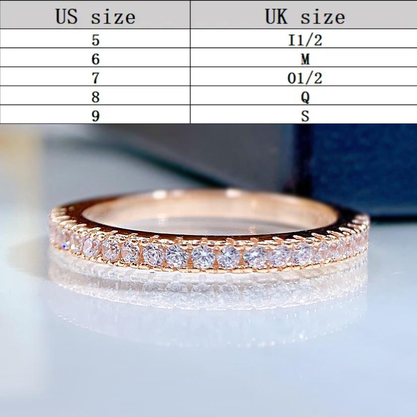 S925 Sterling Silver Full Ring 6A Cubic Zirconia Ring fashion jewelry accessory woman girl promise ring-130(35%)