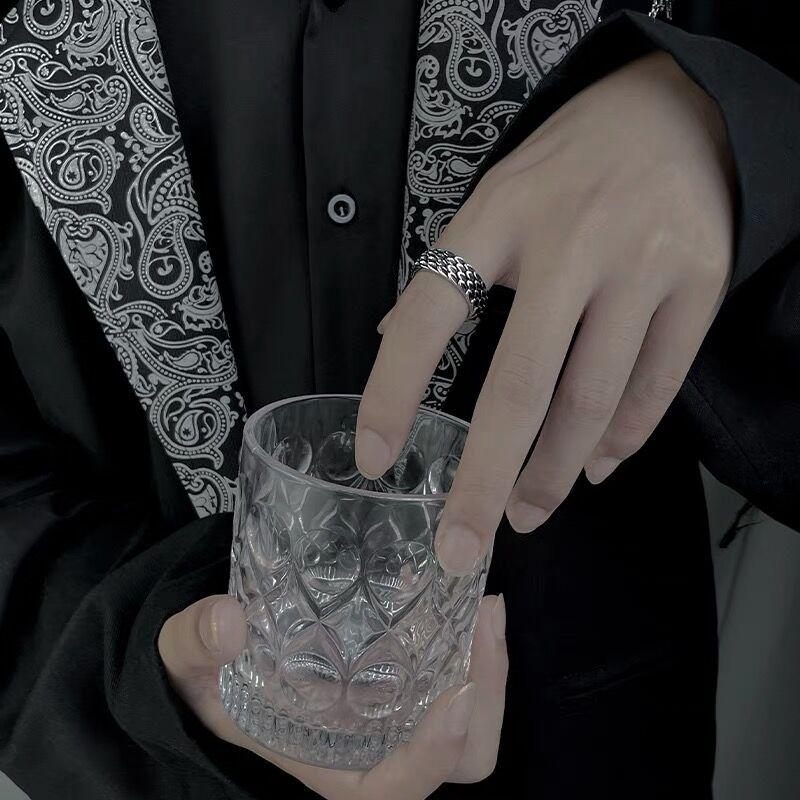 S925 Sterling Silver Dragon Scale Ring Men's retro - 548(45%)