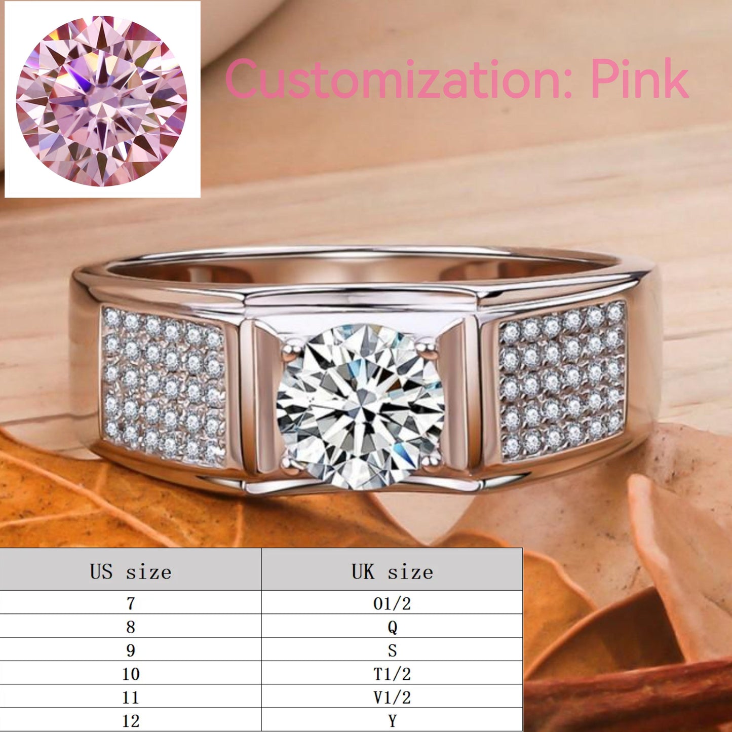 Synthetic Moissanite Sterling Silver Men's Little Starry Ring elegant luxury daily life engagement ring-203(35%)