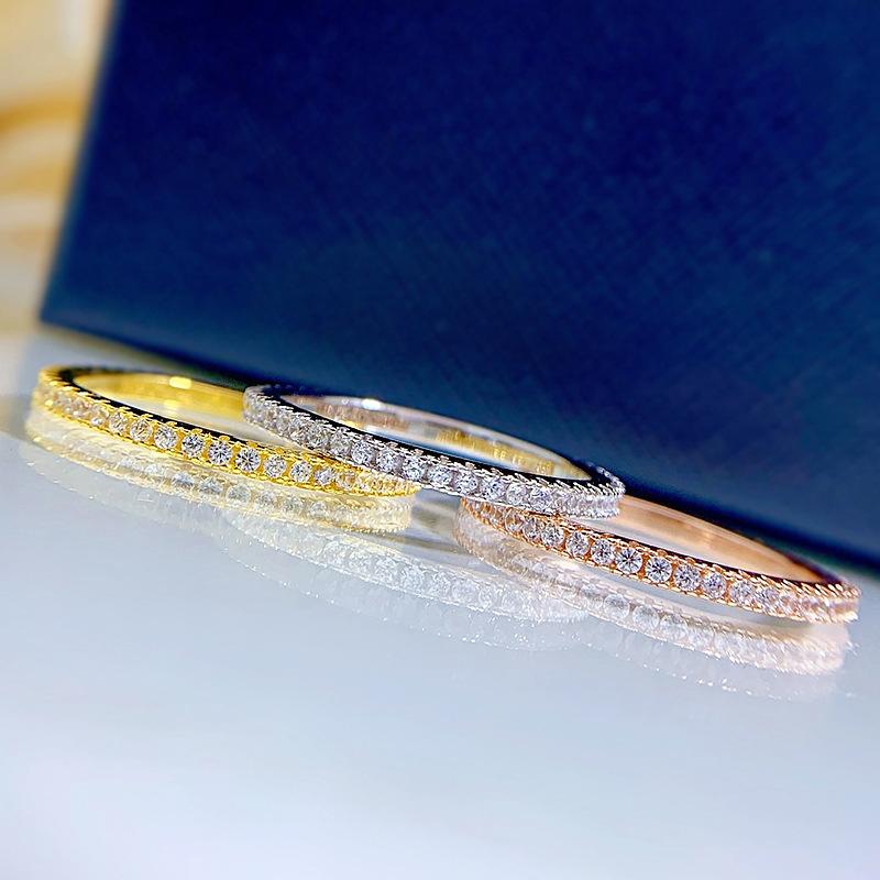 S925 Sterling Silver Full Ring 6A Cubic Zirconia Ring fashion jewelry accessory woman girl promise ring-130(35%)