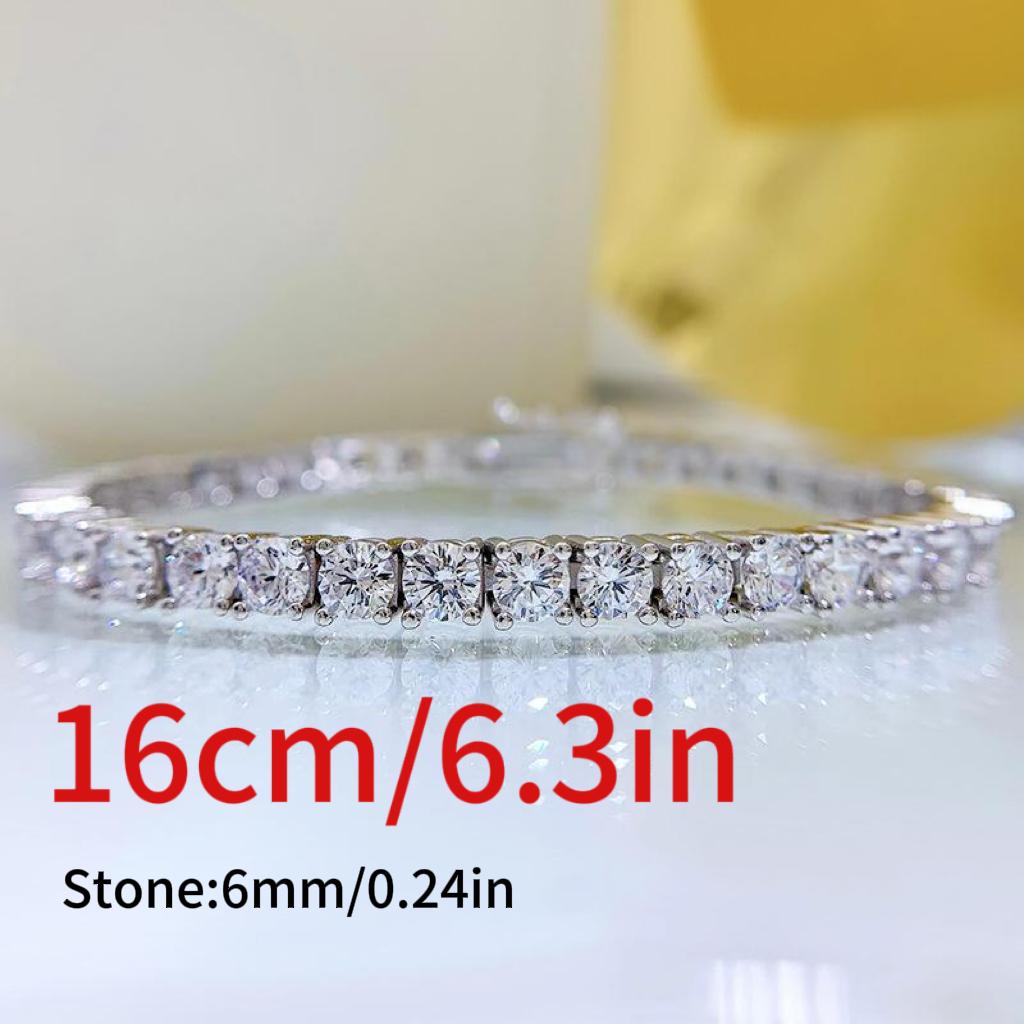 S925 Sterling Silver Full Oval Stones Tennis Bracelet 8A Cubic Zirconia Bracelet(15%)