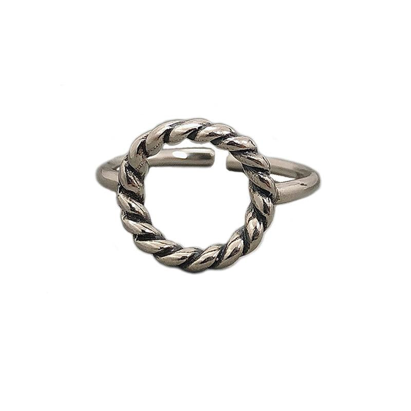 S925 Sterling Silver Round Twist Open for Women Ring-530(45%)