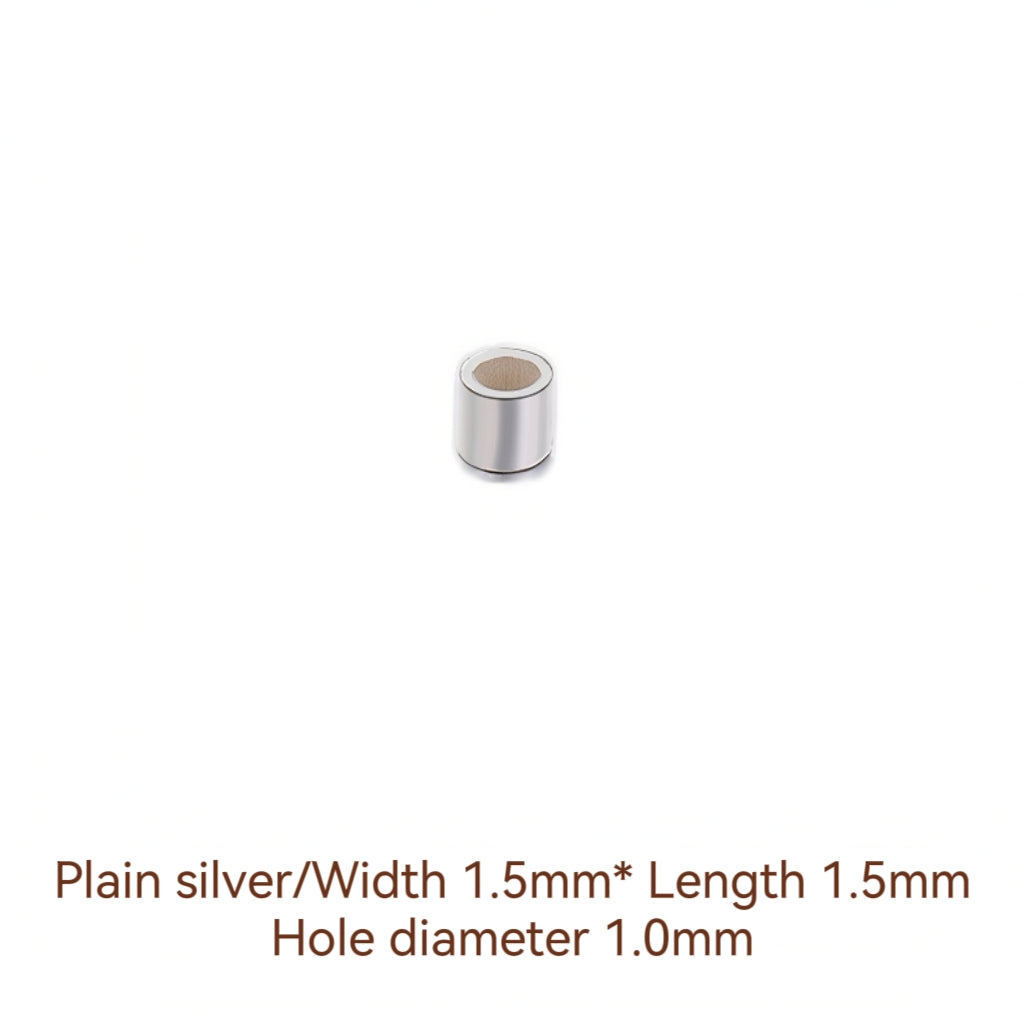 S925 Sterling Silver Positioning Bead For Jewelry DIY, Straight Tube Round Tube