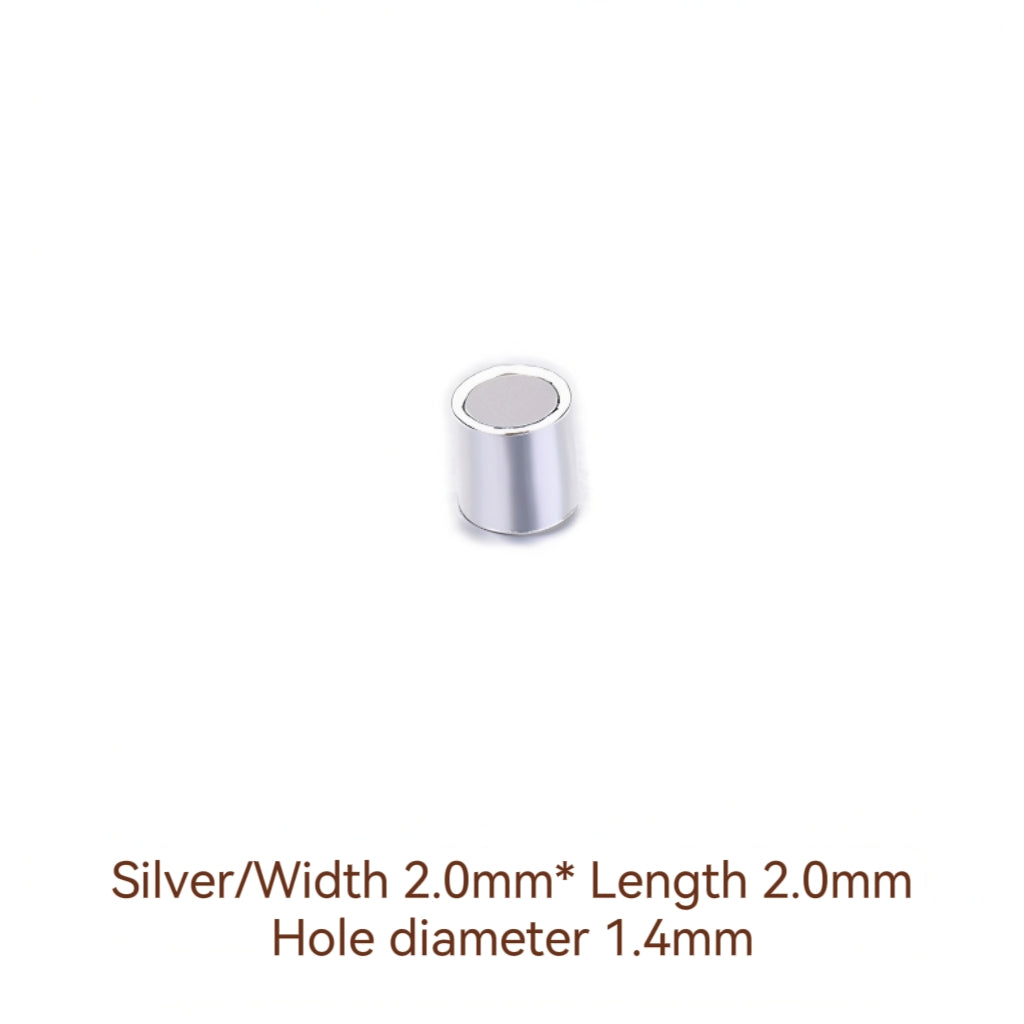 S925 Sterling Silver Positioning Bead For Jewelry DIY, Straight Tube Round Tube