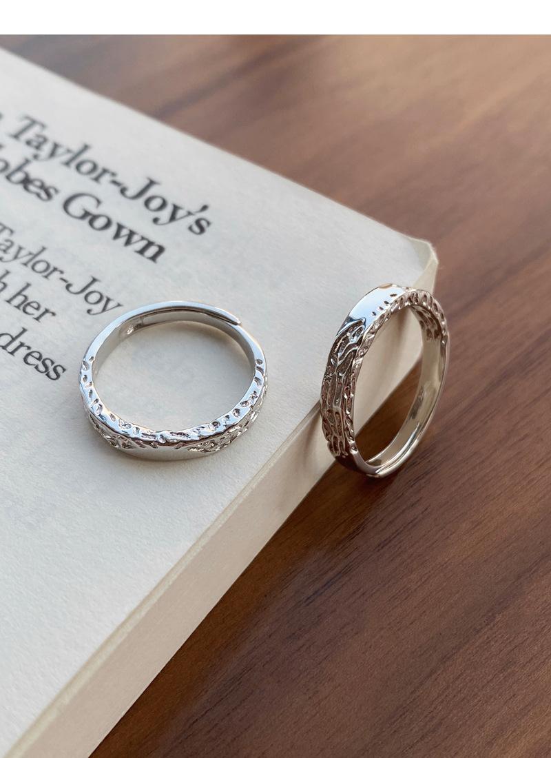 S25 Sterling Silver Simple Glacier Plain Band Couple Ring Open Ring -507 jewellery  with  meaning(45%)