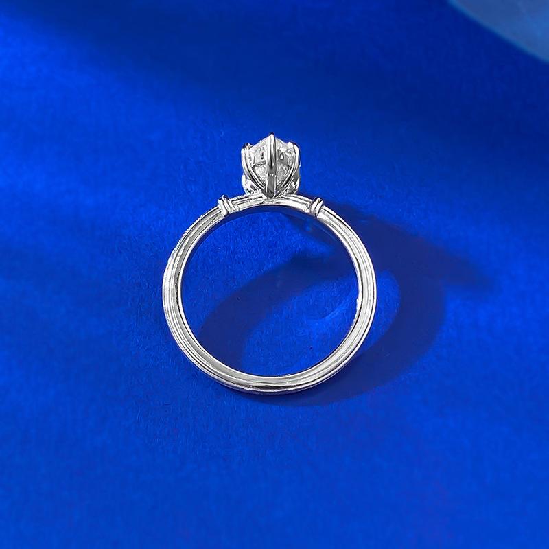 S925 Sterling Silver Bends and Hitches Twist Horse Eye Ring 6 * 12mm 6A Cubic Zirconia Ring-340(35%)