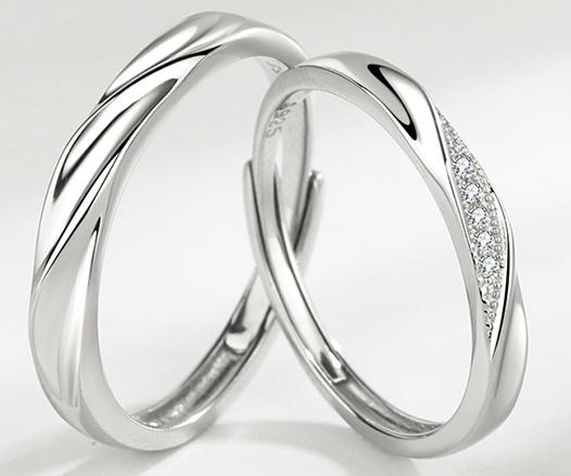 S925 Sterling Silver Simple Plain Band Couple Rings - 487 weddingring(45%)