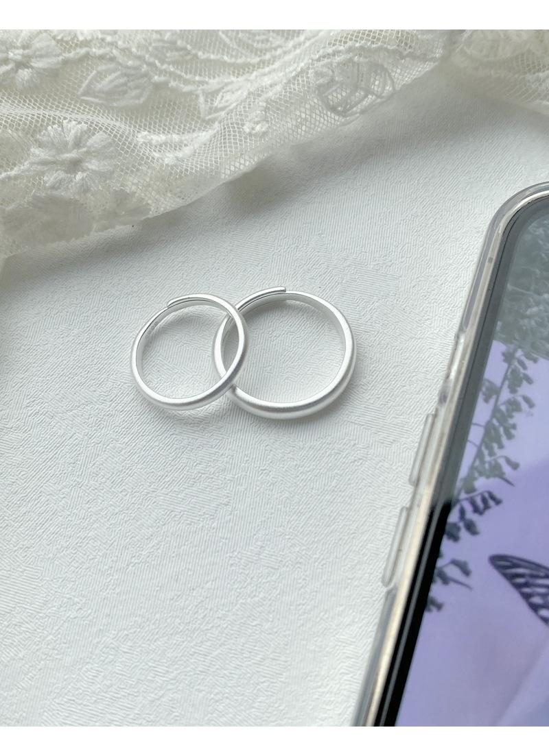 S925 Sterling Silver Vintage Matte Frosted Plain Band Couple Rings Wedding ring- 477(45%)