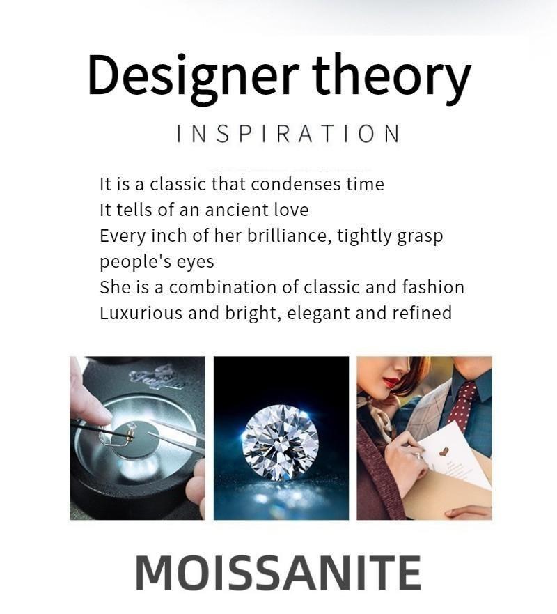 S925 Sterling Silver Radiant Rock Sugar Ring Synthetic Moissanite Ring 5/10Carats-158(1%)