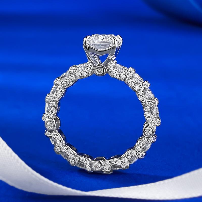 S925 Sterling Silver Grandma Cut Rock Sugar Ring 6*9mm 6A Cubic Zirconia Ring-368(35%)