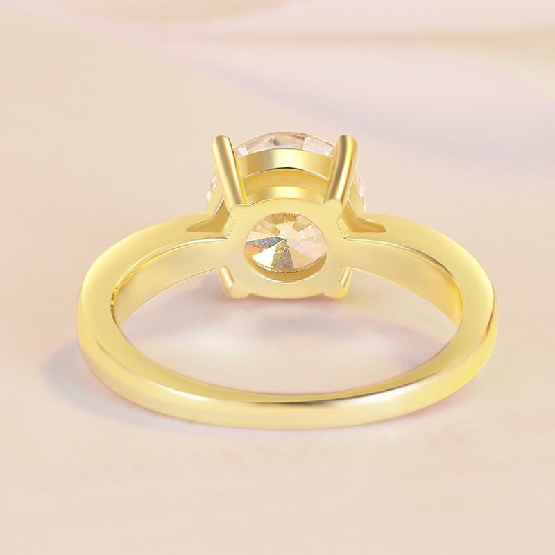 S925 Sterling Silver Four-claw Golden Ring Synthetic Moissanite Ring 2Carat-175(35%)