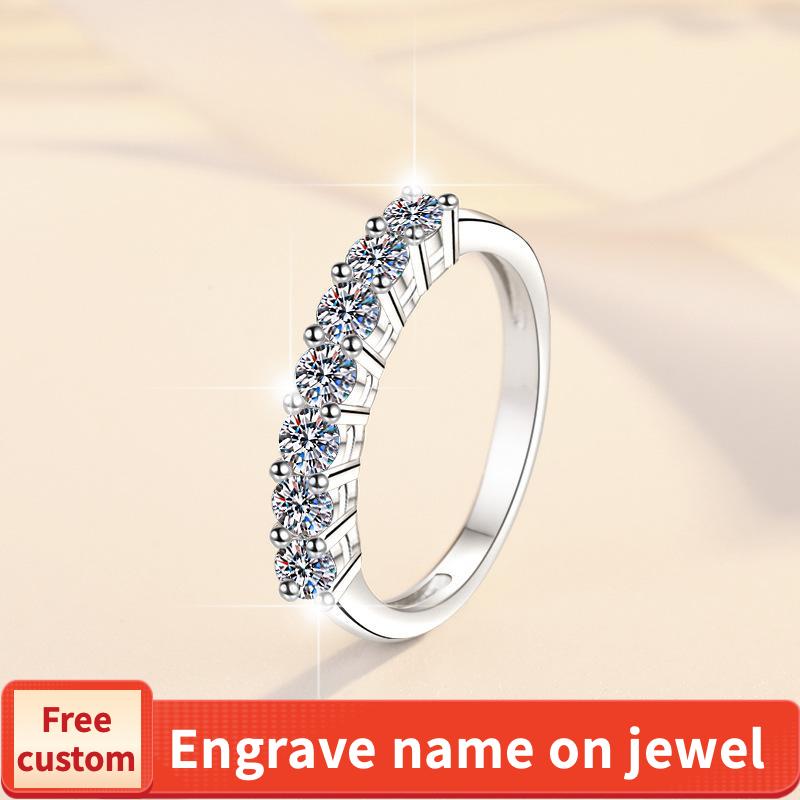 S925 Sterling Silver Synthetic Moissanite Seven Star Ring Crown Ring fashion jewelry accessory woman girl promise ring-206(35%)