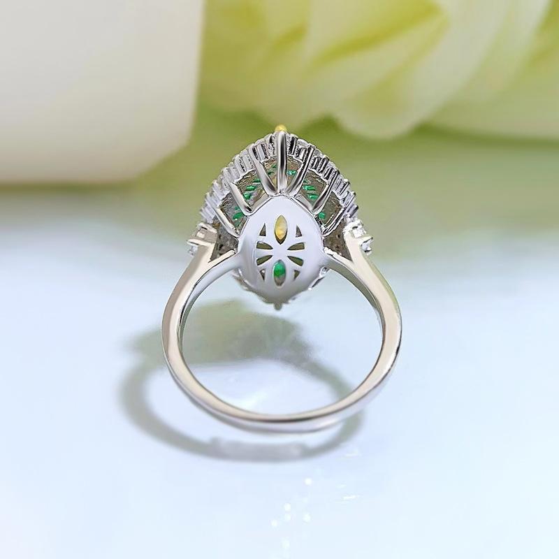 S925 Sterling Silver Marquise Ice Flower Cut Horse Eye Ring 6*13 8A Cubic Zirconia Ring fashion jewelry accessory woman girl promise ring-174(35%)